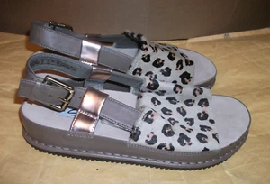 Clarks Alderlake May leopard print hair covered leather sandals UK 4.5 D - Picture 1 of 6