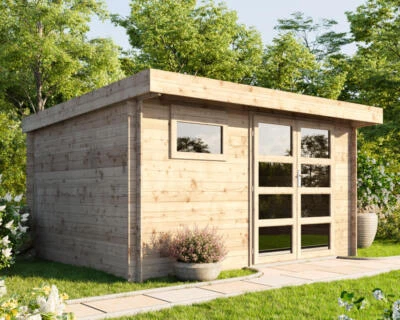 Gartenhaus Gerätehaus Holzhaus Blockhaus Hütte 3,9x3,0m - Bild 1 von 4
