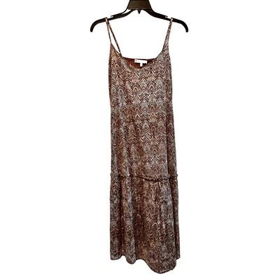 NUEVO Vestido Jude Connally Mujer Arora Pequeño Marrón Dorado Espiga Maxi Niveles Foto 1 de 4