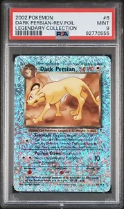 Dark Persian Pokemon 2002 Reverse Holo Legendary Collection 6/110 PSA 9 - Picture 1 of 2