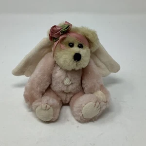 Boyd’s Bear Stella Ornament Jointed Pink Plush Stuffed Animal Angel Wings VTG - Picture 1 of 10