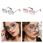Pink And Blue Rimless Sunglasses with Tinted Lenses And Flat Visors