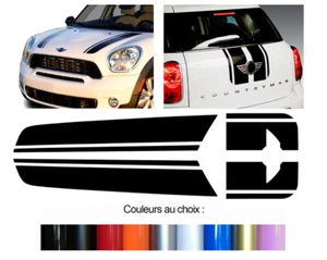 AUFKLEBER STREIFEN SET MOTORHAUBE FÜR MINI COUNTRYMAN DEKO AUTO STICKER BD419-8 - Bild 1 von 1
