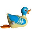 Vintage Retro 1977 Tomy Pocket Pets Blue & Yellow Wind-Up Duck Toy, WORKING