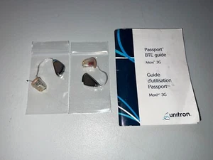 Two Unitron Moxi 3G Hearings Left & Right RIC w/ XShell & Manual - Picture 1 of 10