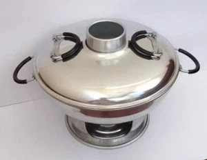 Vintage HOT POT Charcoal Thai Chinese Shabu Tom Yum Soup Chafting Bowl Pan - Picture 1 of 7