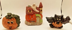 3 Ceramic Halloween Votive Candle Holders 2 is by Robert Alan and 1 Unbranded - Picture 1 of 16
