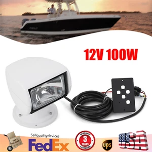 360?? Remote Control Spotlight Searchlight Marine Boat Truck Spot Light 100W 12V - Picture 1 of 13