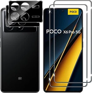2X Schutzglas ( Display + Kamera ) für Xiaomi POCO X6 Pro 5G Panzerfolie Full 9H - Afbeelding 1 van 6