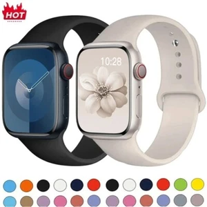 Silikon Armband für Apple Watch Armband 44mm 45mm Sportarmband iwatch series 8 7 6 - Bild 1 von 33