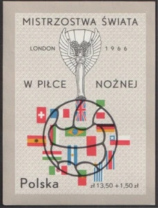 POLAND/POLSKA - STAMP - MINI-SHEET - 1966 FOOTBALL WORLD CUP - 4403 - Picture 1 of 1