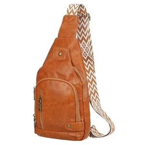 PU Leather Sling Bag Crossbody Backpack - 6.69"x12.6" LXH Good for Women Men ... - Picture 1 of 6