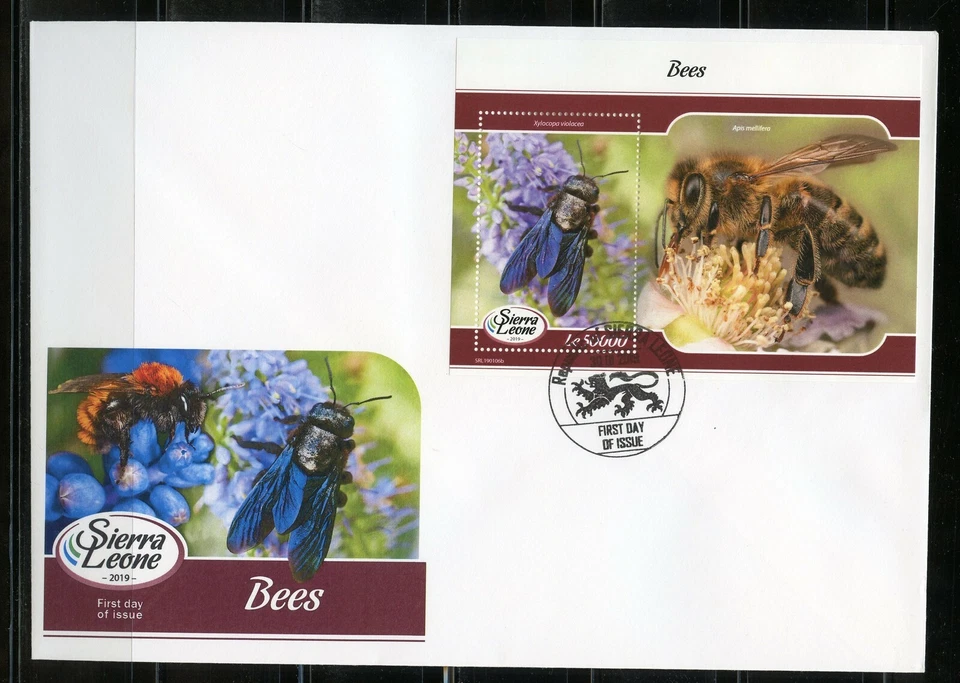 Sierra Leone 2019 Api Souvenir Foglio Primo Giorno Cover - Immagine 1 di 1