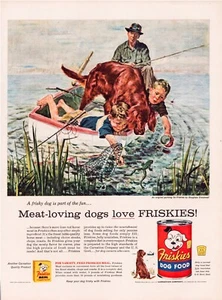 Printanzeige Friskies Irish Setter 1956 Angeln ganze Seite 10,5"x 13,5" - Bild 1 von 1