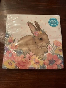 The Pioneer Woman Easter Bunny Rabbit Flowers 20 2 Ply Paper Dinner Napkins - Picture 1 of 3
