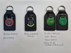 KEY FOB ring leather badge AUSTIN HEALEY sprite bugeye frogeye AH 100 100-6 - Bild 1 von 5