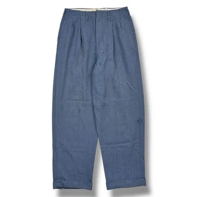 Vintage 40s Pleated Cuffed Dress Pants Trousers Sanforized Rockabilly Size 28x29 - Image 1 of 4