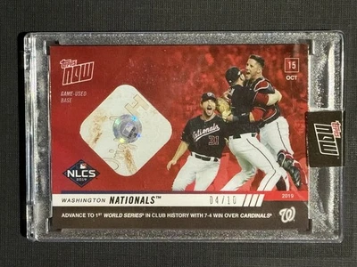 2019 Topps Now Washington Nationals 1022B 4/10 Base relic Advance to Series - Image 1 of 2