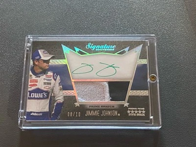 2010 Five Star Signature Souvenirs Jimmie Johnson 08/10 Green Autographed SS-JJ - Image 1 of 3