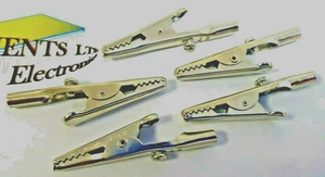 CROCODILE CLIPS Packs of 5  Steel nickel plated (STK: 902) - Picture 1 of 2