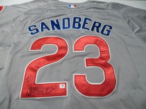 Maglia Ryne Sandberg FIRMATA Chicago Cubs autografata COA Global Authentics GA - Foto 1 di 9