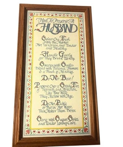 Figi Giftware stampa incorniciata come conservare un marito quadro incorniciato 1981 17x9,5" - Foto 1 di 7