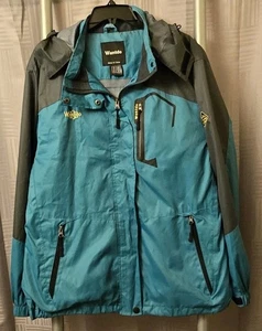 Wantdo Jacke Herren XLarge türkis Kapuze isoliert Ski Schnee Mantel abnehmbare Kapuze - Bild 1 von 13