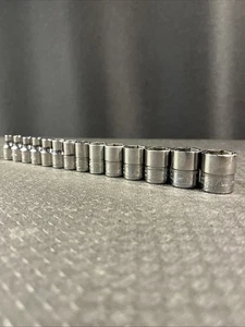 Snap-on 1/4" Flank Drive 14 piece METRIC SHALLOW 6-point Socket SET 4mm-15mm - Picture 1 of 24