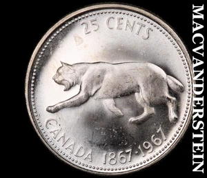 Canada: 1967 Twenty-Five Cents Silver - Choice Gem Brilliant Unc #C4417 - Bild 1 von 2