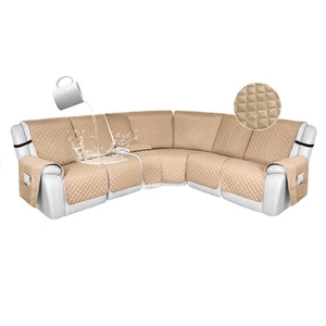 100% Waterproof Reclining Sectional Couch Covers L Shape Recliner Sofa Cover ... - Bild 1 von 7