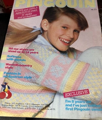 VTG PINGOUIN KIDS KNITTING MAGAZINE #53-SIZES 8-14 - Image 1 of 4