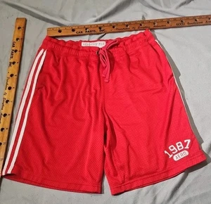 Pantalones Cortos Aeropostale 1987 Para Hombre XL Rojo Baloncesto Malla Activa Cintura Elástica Y2k - Imagen 1 de 12