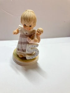 Vintage Lefton China Christopher Collection 5th Birthday Girl Figure - Picture 1 of 4