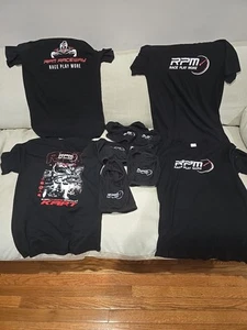RPM Go Karting T-Shirt Size Medium Large Helmet Mask black Lot 4 Shirts 5 Masks - Picture 1 of 9