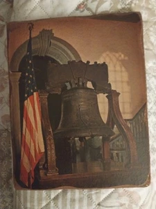 U.S.A. Flag & Liberty Bell wood wall plaque hanging Vintage 1970s freedom ring - Picture 1 of 2