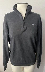 Pullover Vineyard Vines 1/4 Cremallera Logo de Ballena Gris Mangas Largas Para Mujer Talla S - Imagen 1 de 7