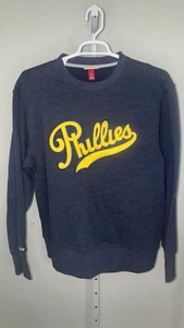 Herren Blau Philadelphia Phillies Vintage Logo Retro Kursiv Pullover Sweater LRG - Bild 1 von 6