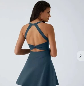 Viral Halara Dress Blue 1x NWT Backless Longer Length-Easy Peezy Edition *1 - Picture 1 of 6