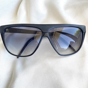 Vintage Laura Biagotti Sunglasses Black Gold Designer - Picture 1 of 8