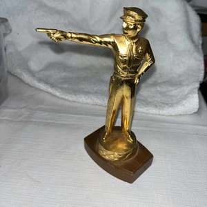 Vintage Gold Metal Police Trophy Topper Figure - Picture 1 of 10