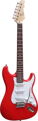 E-Gitarre ST5 rot, Massivholzkörper, Top Auswahl, mit Anschlußkabel, by MSA!n