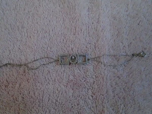 Sterling Silver .925 Dainty Bracelet with White Cubic Zirconia - Picture 1 of 4