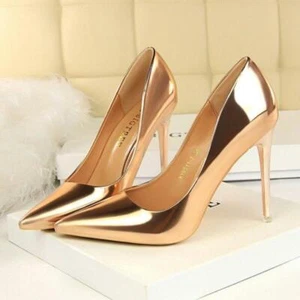 Womens Pointed Stilettos High Heels Wedding party prom Shoes Pumps - Picture 1 of 15