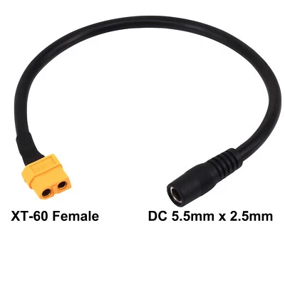 XT60 Female to Female DC 5.5mm x 2.5mm Power Adapter Cable for FPV Monitor Power - Image 1 of 4