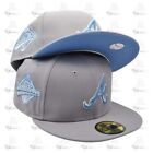 New Era Atlanta Braves 1995 WORLD SERIES 59Fifty 5950 Fitted Hat Gray Blue 7 3/4