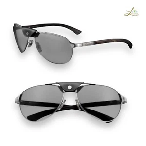 Cartier ESW00007 Sonnenbrille Büffelhornbügel platingraue Gläser - Bild 1 von 13