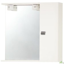 SPECCHIO DA BAGNO SPORTELLO 1 ANTA MDF BIANCO LUCI PENSILE ARMADIETTO 60x16x57