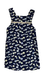 Gymboree Girls Jumper Dress Blue Size 5 Umbrellas Beach Rain Navy Spring Summer - Picture 1 of 8