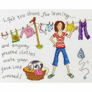   Counted cross stitch kit  Home Truths  Ironing XHT6  Bothy Threads   - Picture 1 of 5