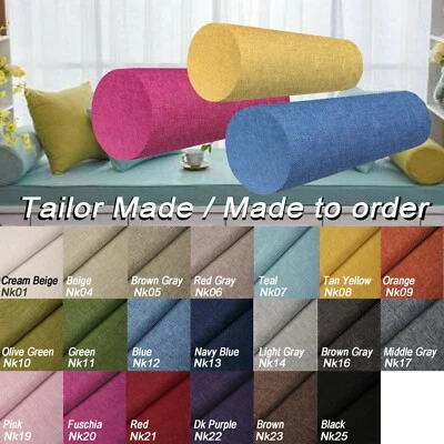 Tailor Made*COVER*Linen cotton Blend Bolster Long Tube Yoga Roll Pillow Case*Nk - Image 1 of 4